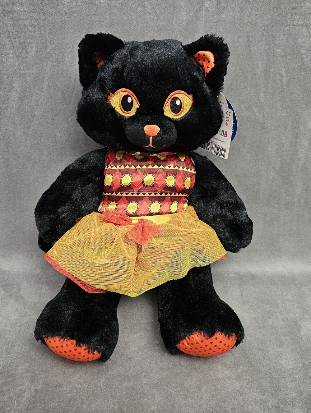 New Build A Bear Midnight Sparkle Black Cat Glow In Dark Eyes PL2-2